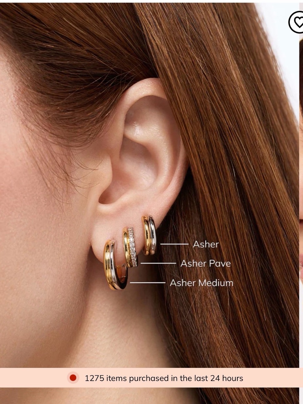 NWT Ana Luisa Asher Pave Huggie Earring - Picture 3 of 9